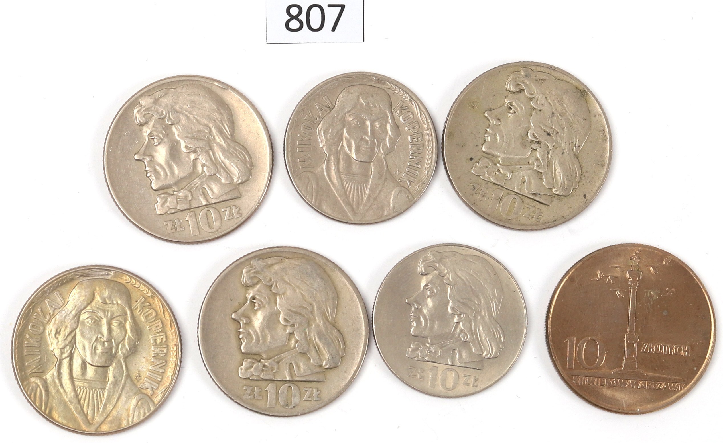 Sada mincí 7ks Polská lidová republika, 10 zlotých. Kod 807