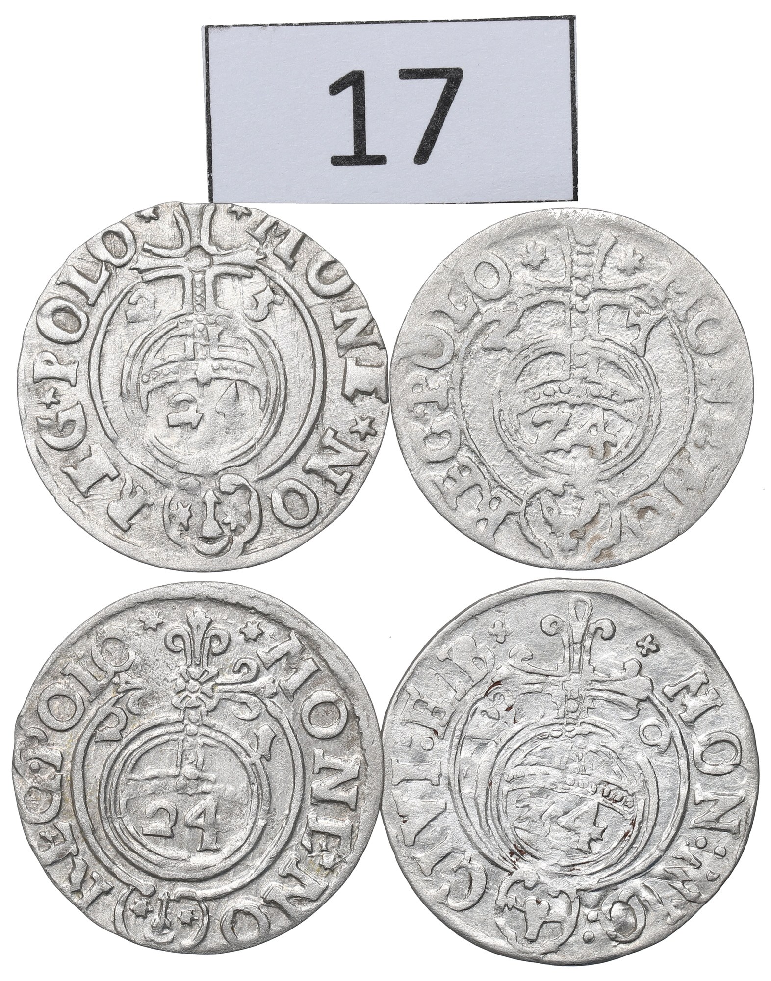 Staré Stříbrné Mince 4ks, Zikmund III, 1620-27