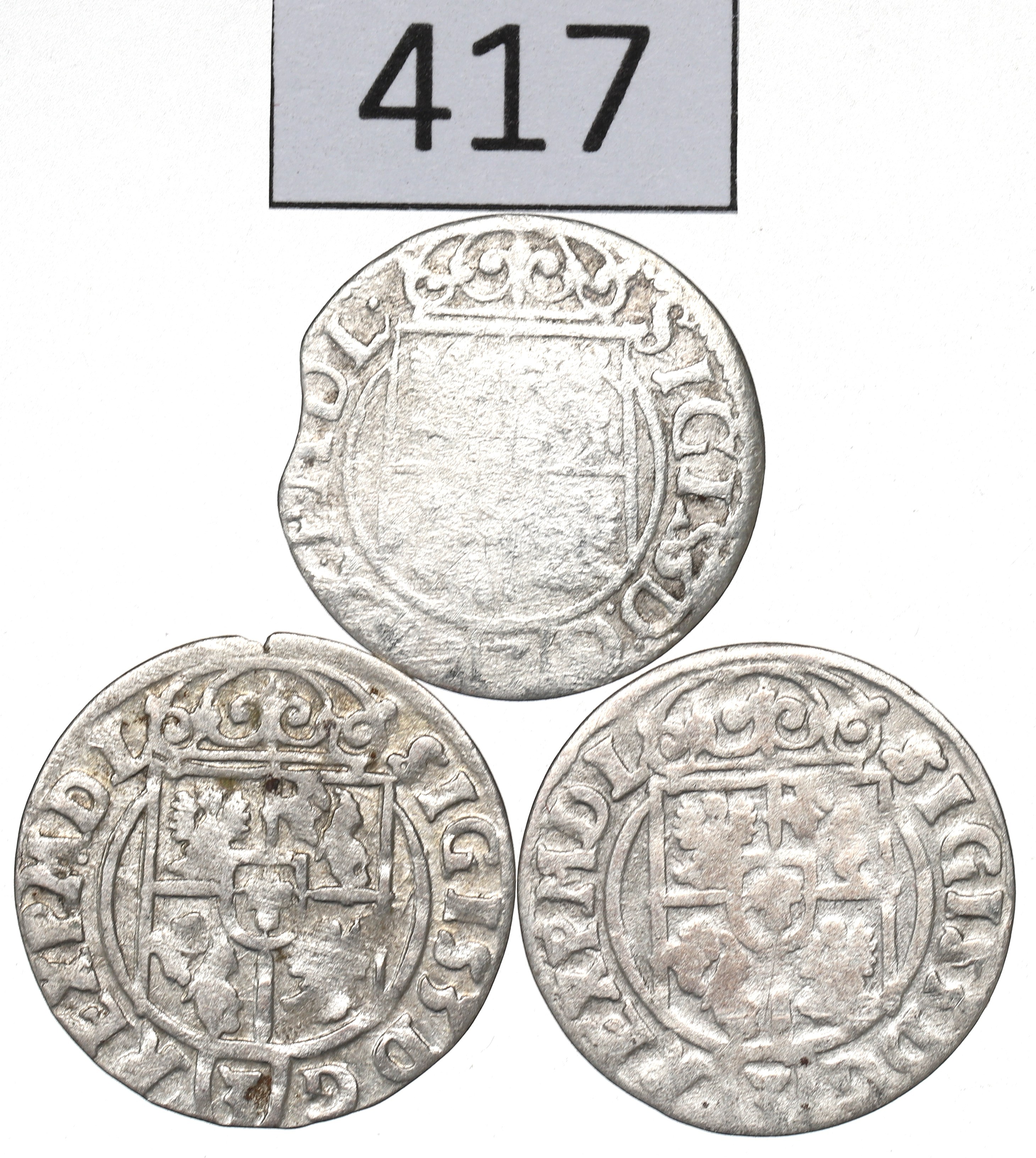 Staré Stříbrné Mince 3ks, Zikmund III Vasa, Rok 1620-23