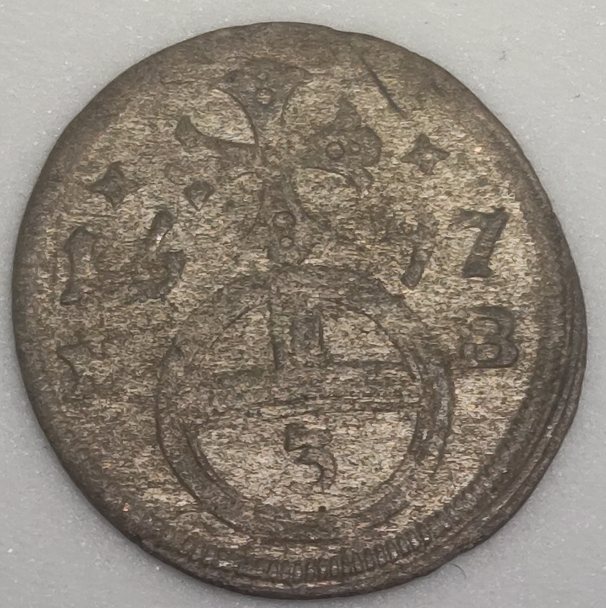 Stříbrná mince 1697 KB, Leopold I. Grešle trojník Opole 0,57 gramů.