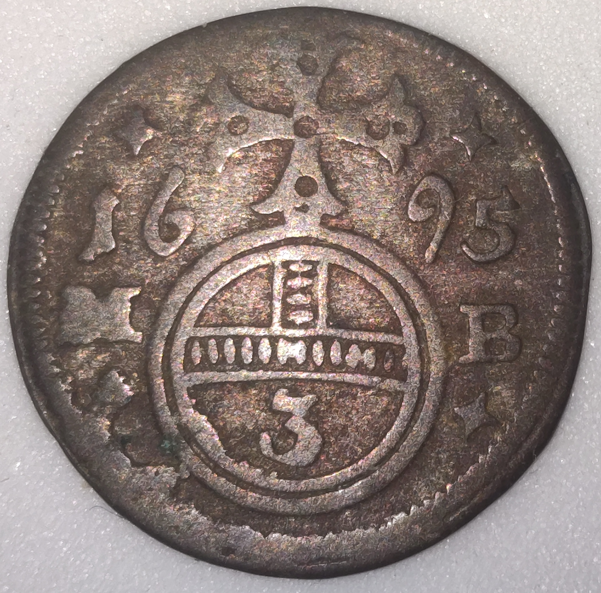 Stříbrná mince 1695 Leopold I. Grešle trojník Opole, Kod 4045