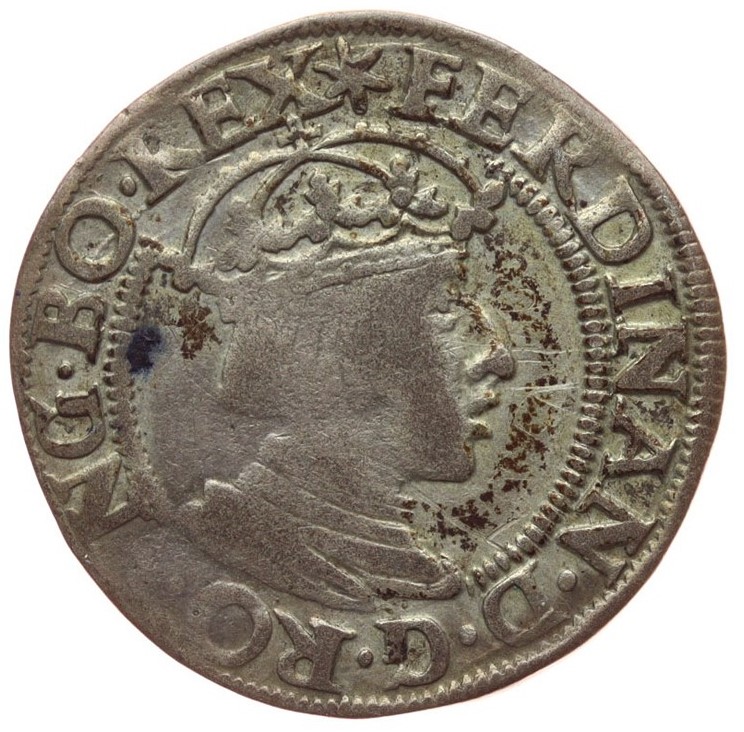 Stříbrná mince Groš 1548, Ferdinand I. 4051 Vzácný kus !