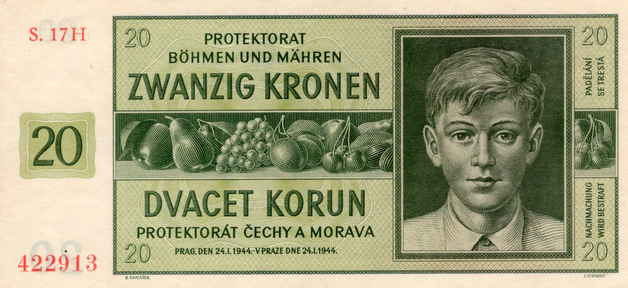 Dvacet korun 1944, S.17H 422913