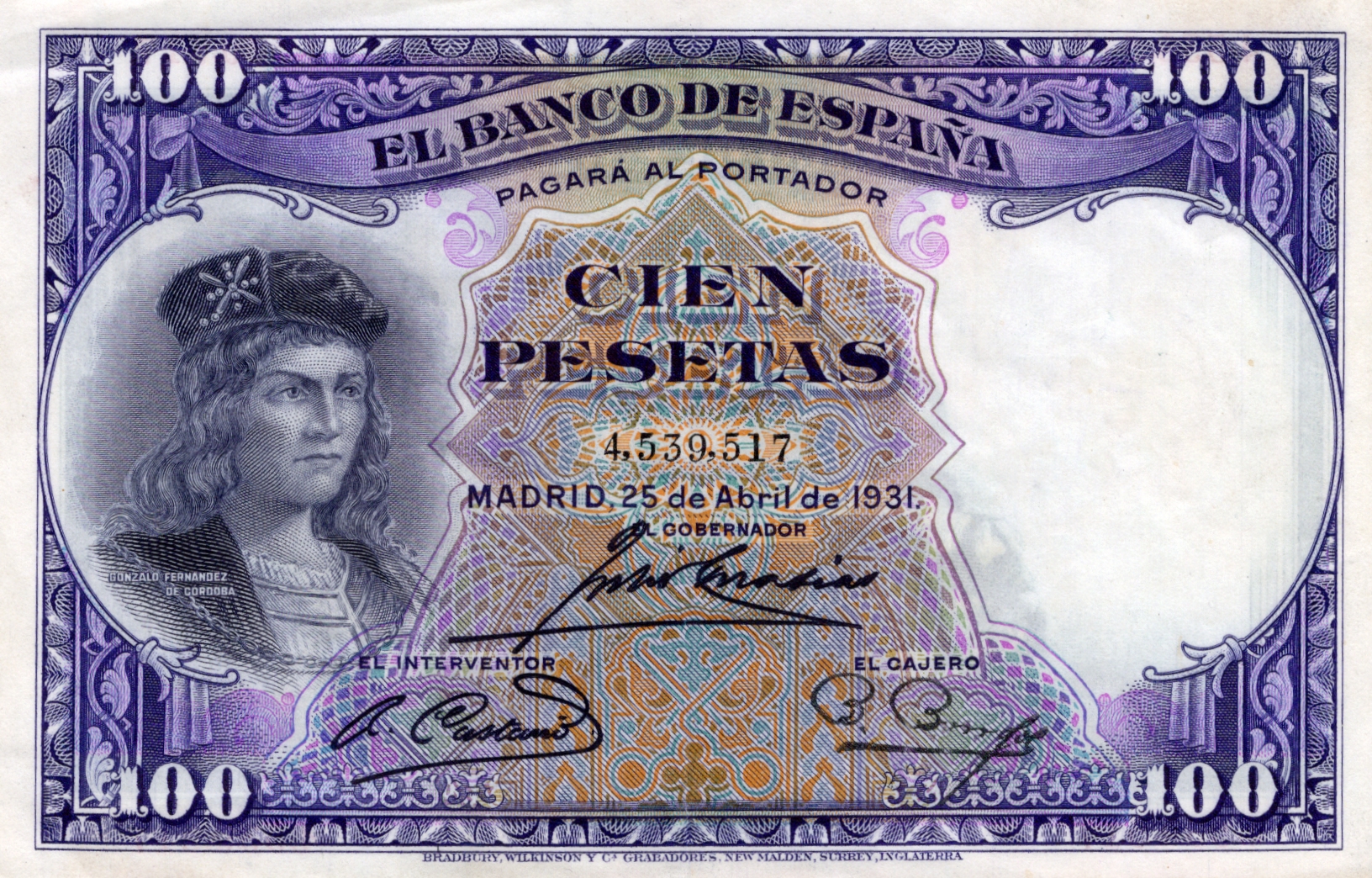 100 Pesetas 1931, Série 4539517