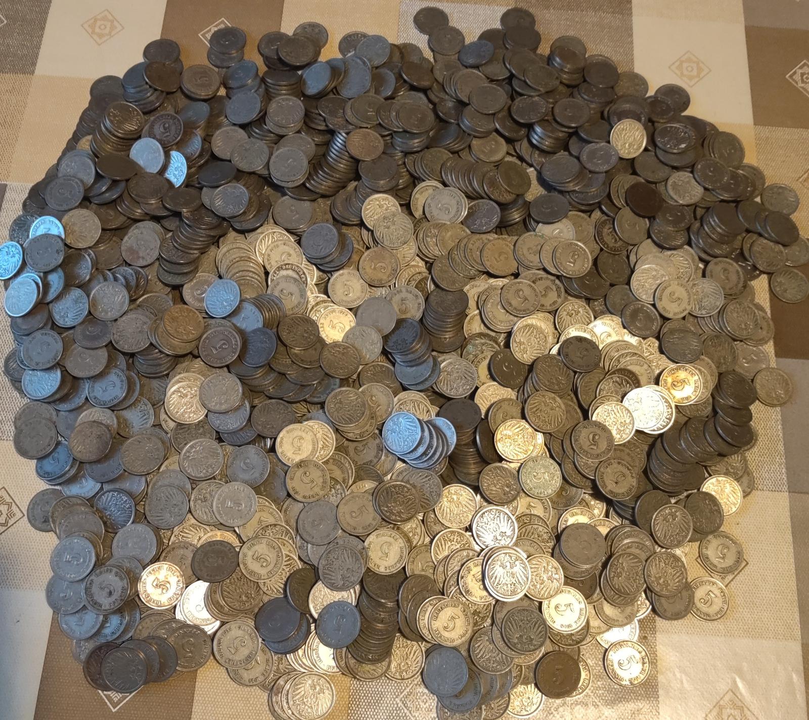 Ohromná MEGA sbírka 5 feniků - celkem 1611 ks, Různé ročníky po kusech