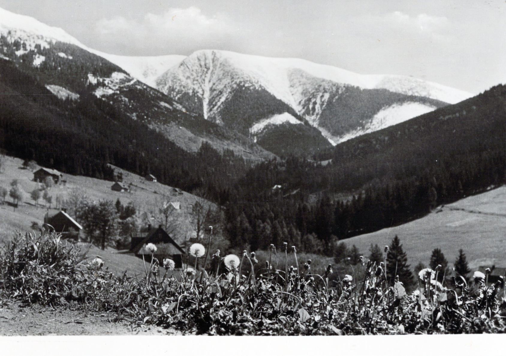 Stará Pohlednice Krkonoše - Jaro ve Sv. Petru