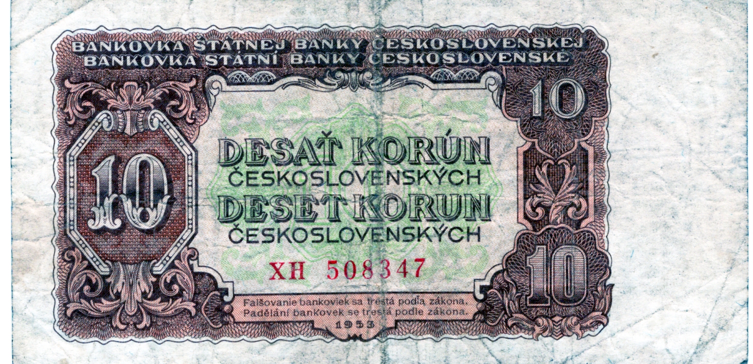 Deset korun Československých 1953, XH 508347