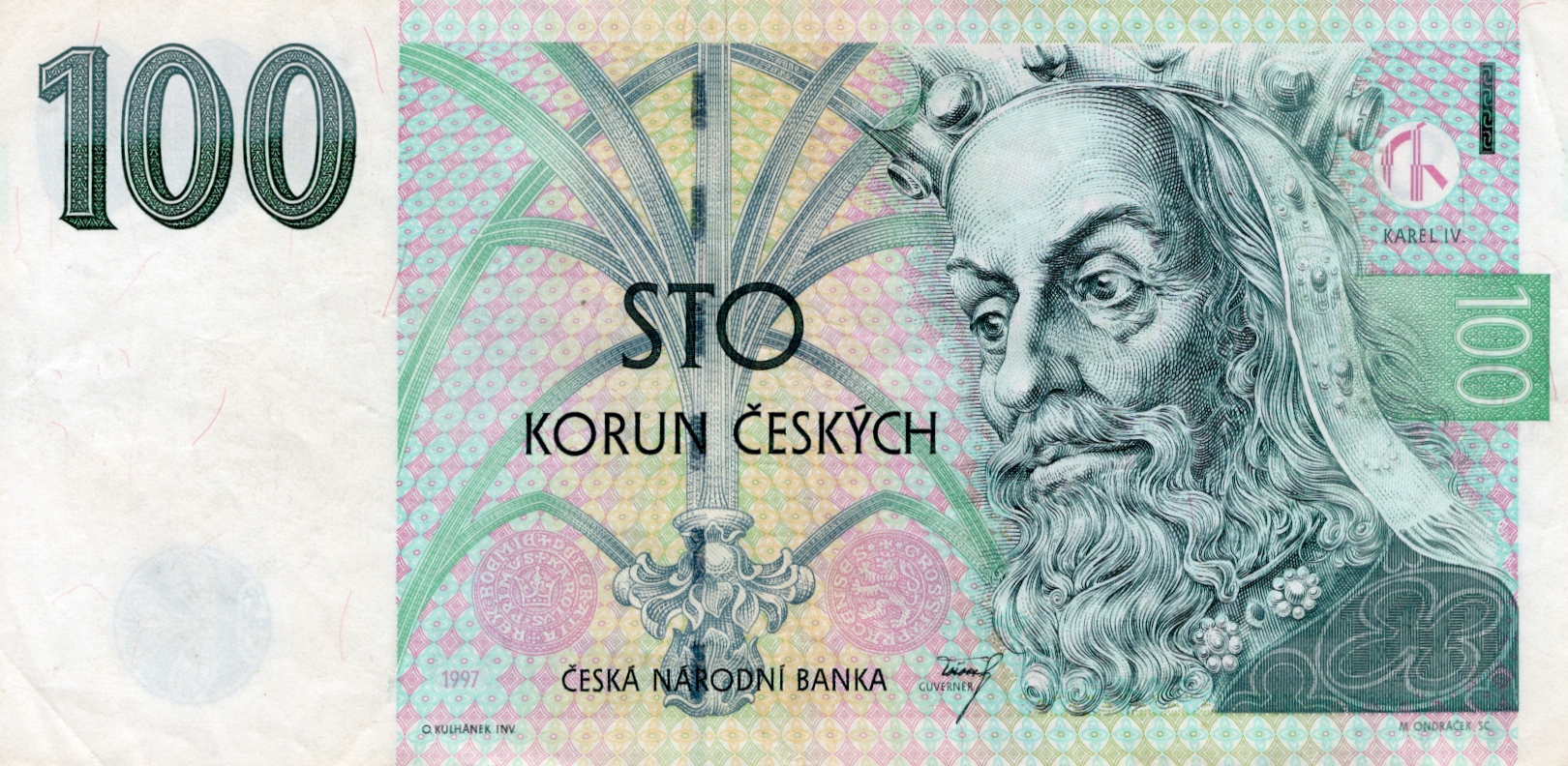 Bankovka 100 Kč 1997, Série E40 755035