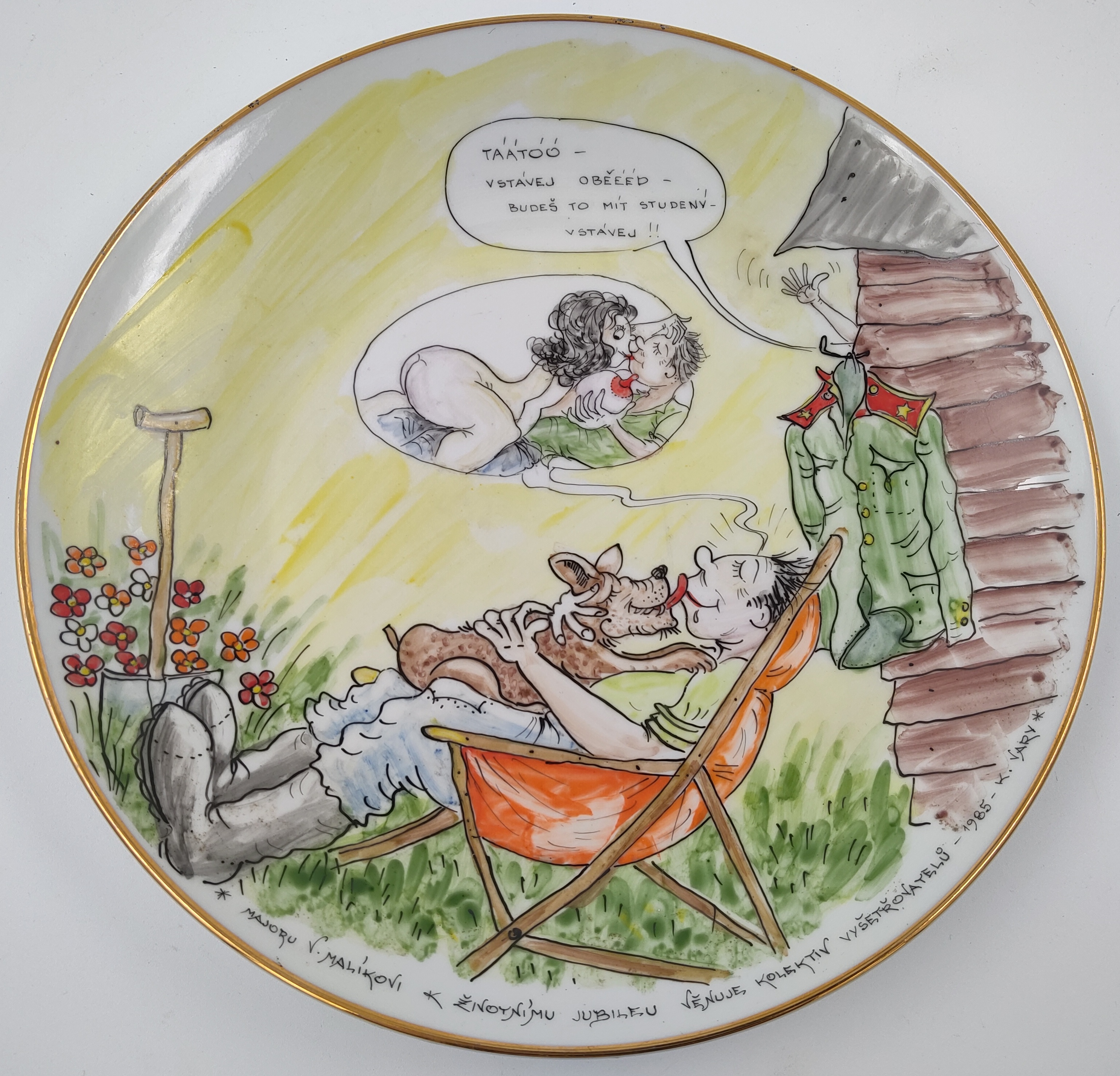 Porcelánový talíř s humoristickou kresbou 30cm