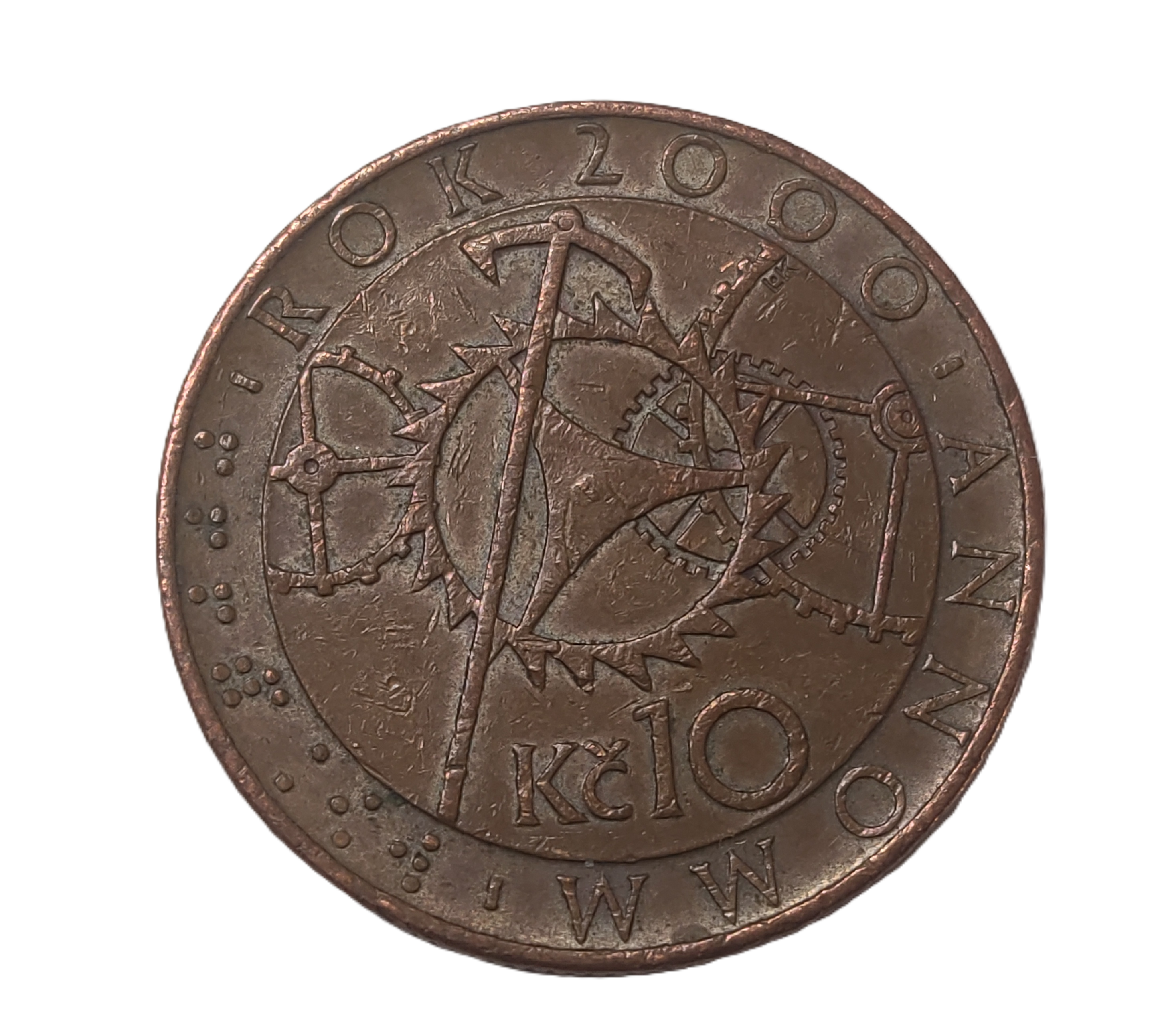 10 Kč 2000 roku ( Orloj milénium )