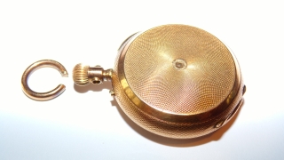 Starožitné zlaté dámské kapesní tříplášťové hodinky