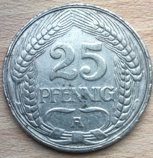 Mince 25 Pfennig 1910 A