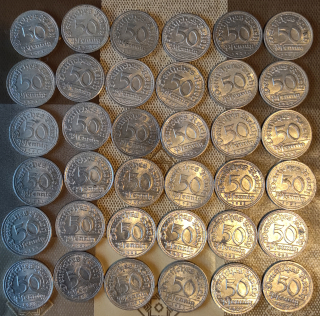 Mince 50 Pfennig 36 mincí Německé říše z let 1920-1922