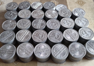 Konvolut 285 minci 50 Pfennig Německé říše z let 1920-1922
