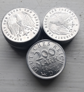 Mince Německo Výmarsko 200 Mark 1923 D