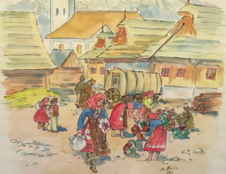 Akvarel - Obraz Jan Hála 1941 č.2