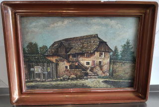 Josef Suchý - Obraz Olej na kartonu rok 1925, Starý dům